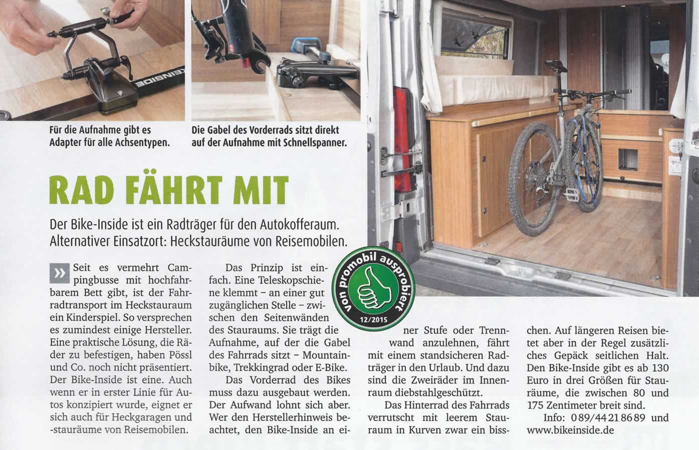 BikeInside Fahrrad Träger Halterung Transport Schnellspanner Set Kofferraum  Auto